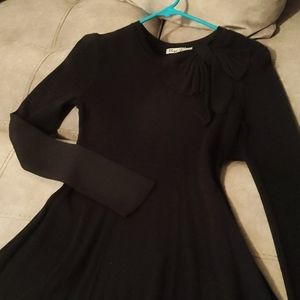 Beautiful black sweater dress with bow detail